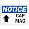 Signmission OSHA Notice, 5" Height, Cap Mag Up Arrow Sign With Symbol, 7" X 5", Landscape OS-NS-D-57-L-10430 - alternate 1